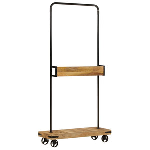 Kleiderständer mit Rollen Mango Massivholz
