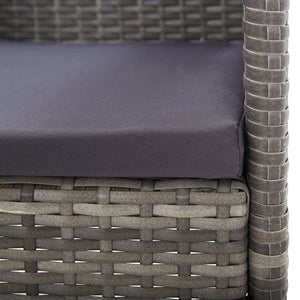 vidaXL 5-piece Garden Dining Set Grey and Black Poly Rattan and Steel
