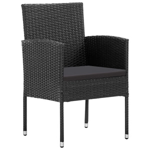vidaXL Ensemble repas de jardin 5 pcs Noir Résine tressée et acier