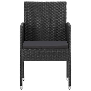 vidaXL Ensemble repas de jardin 5 pcs Noir Résine tressée et acier