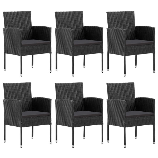 vidaXL Salon de jardin à dîner 7 pcs Résine tressée et acier Noir