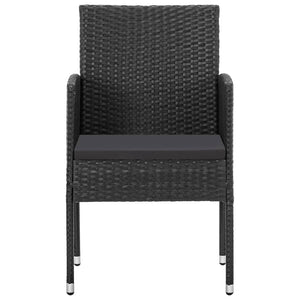 vidaXL Salon de jardin à dîner 7 pcs Résine tressée et acier Noir
