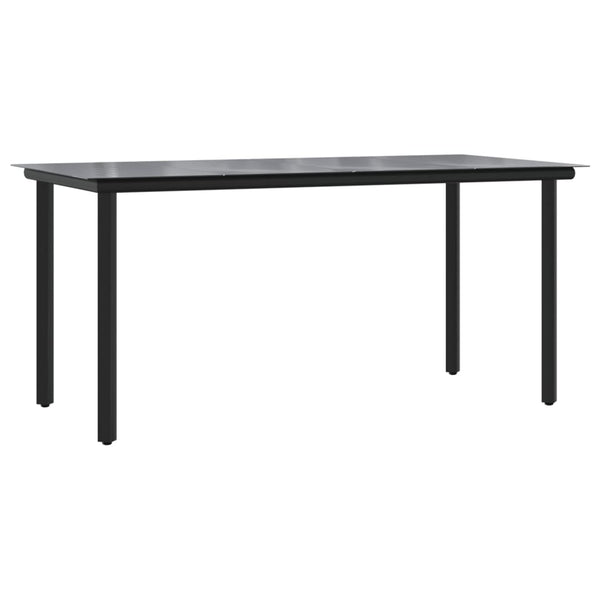 vidaXL Salon de jardin à dîner 7 pcs Résine tressée et acier Noir