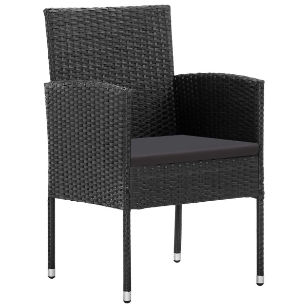 vidaXL Ensemble repas de jardin 9 pcs Résine tressée et acier Noir