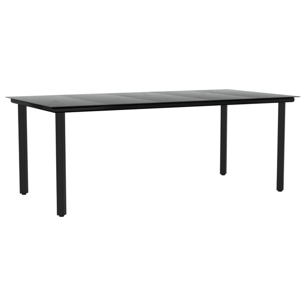 vidaXL Ensemble repas de jardin 9 pcs Résine tressée et acier Noir