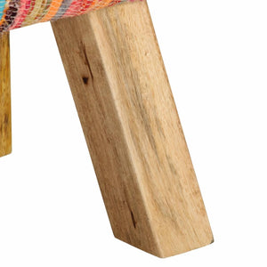 Sitzbank Mehrfarbig 160 cm Chindi-Stoff Mango Massivholz