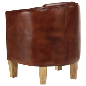 vidaXL Fauteuil club en cuir véritable marron