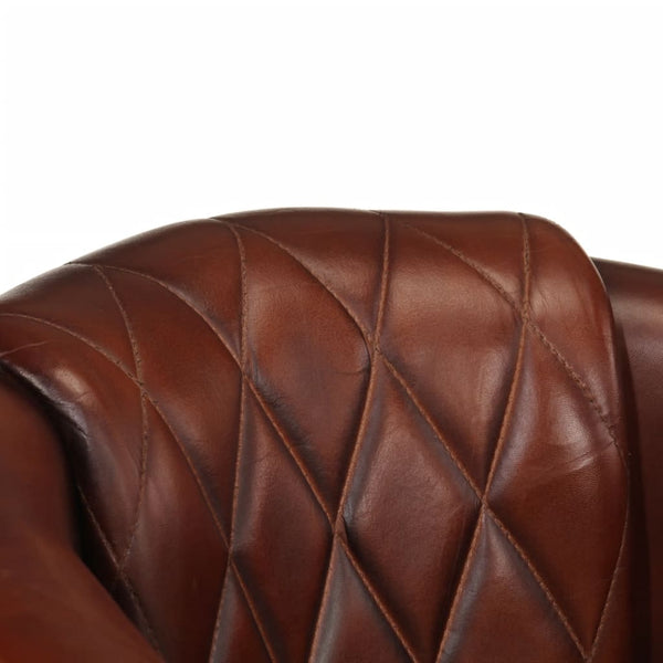 vidaXL Fauteuil club en cuir véritable marron