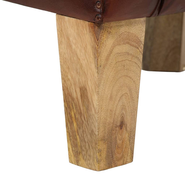 vidaXL Fauteuil club en cuir véritable marron