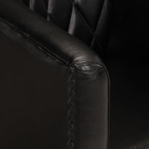 vidaXL Fauteuil club noir en cuir véritable