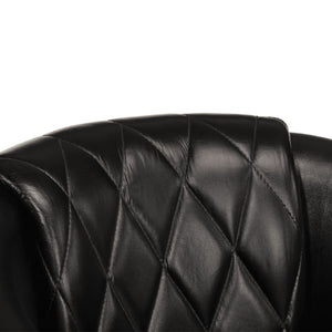 vidaXL Fauteuil club noir en cuir véritable