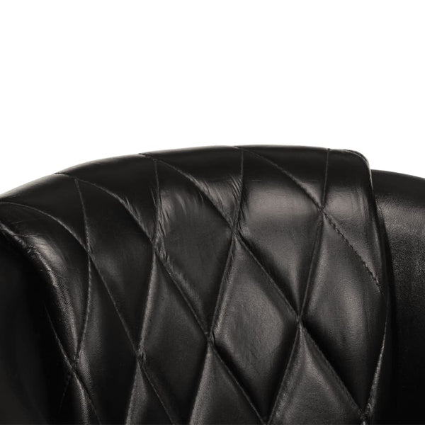 vidaXL Fauteuil club noir en cuir véritable
