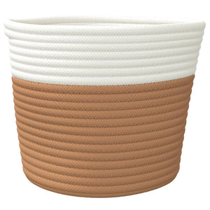 vidaXL Paniers de rangement 2 pcs Marron et blanc Ø24x18 cm Coton
