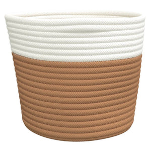 vidaXL Paniers de rangement 2 pcs Marron et blanc Ø24x18 cm Coton