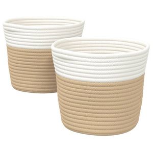 Aufbewahrungskörbe 2er Set Beige/Weiß Ø24cm