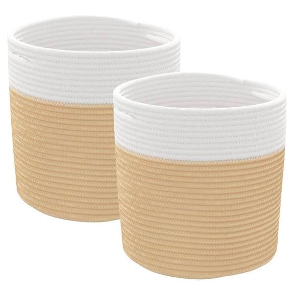 Aufbewahrungskörbe 2er-Set Beige/Weiß Ø28cm