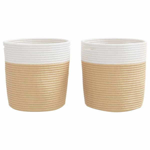 Aufbewahrungskörbe 2er-Set Beige/Weiß Ø28cm