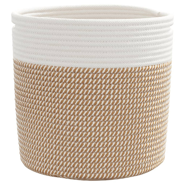 vidaXL Paniers de rangement 2 pcs Marron et blanc Ø28x28 cm Coton
