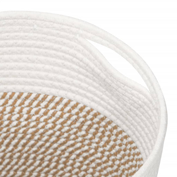 vidaXL Paniers de rangement 2 pcs Marron et blanc Ø28x28 cm Coton