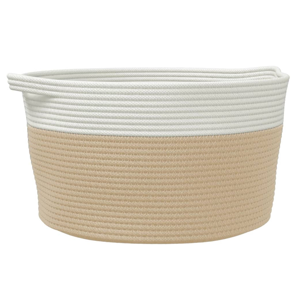 Beige/Weißer Aufbewahrungskorb Ø40cm