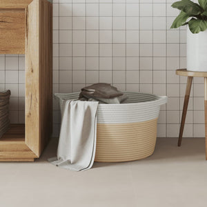 Beige/Weißer Aufbewahrungskorb Ø40cm