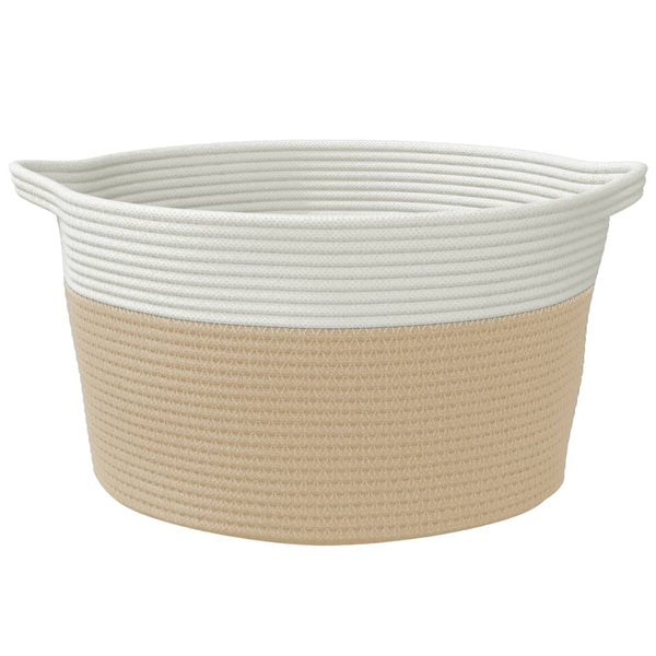 Beige/Weißer Aufbewahrungskorb Ø40cm