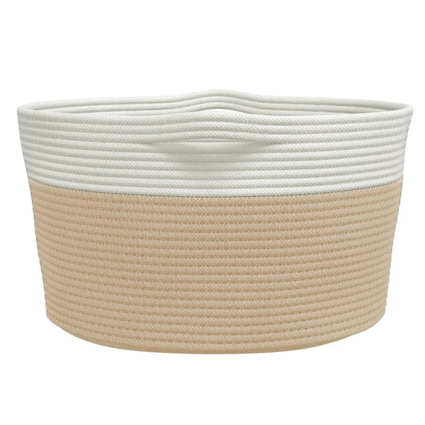 Beige/Weißer Aufbewahrungskorb Ø40cm