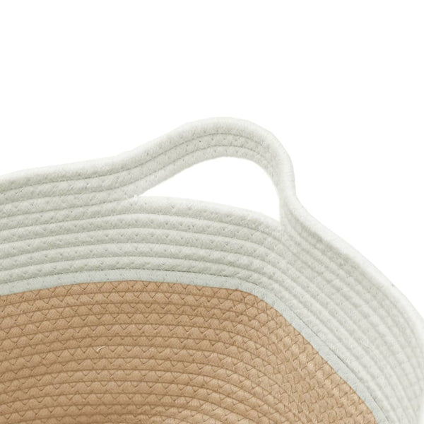 Beige/Weißer Aufbewahrungskorb Ø40cm