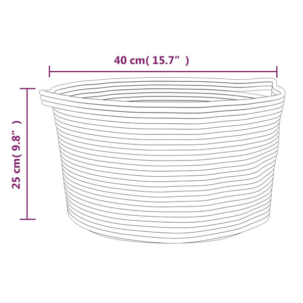 Beige/Weißer Aufbewahrungskorb Ø40cm