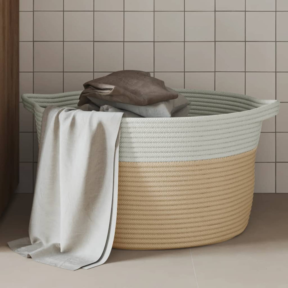 Beige/Weißer Aufbewahrungskorb Ø40cm