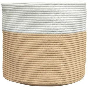 Beige/Weißer Aufbewahrungskorb, Ø40 cm