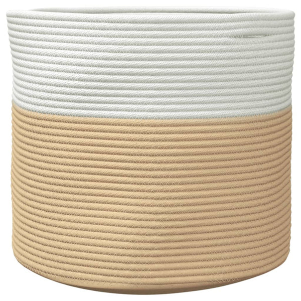 Beige/Weißer Aufbewahrungskorb, Ø40 cm