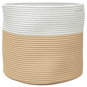 Beige/Weißer Aufbewahrungskorb, Ø40 cm