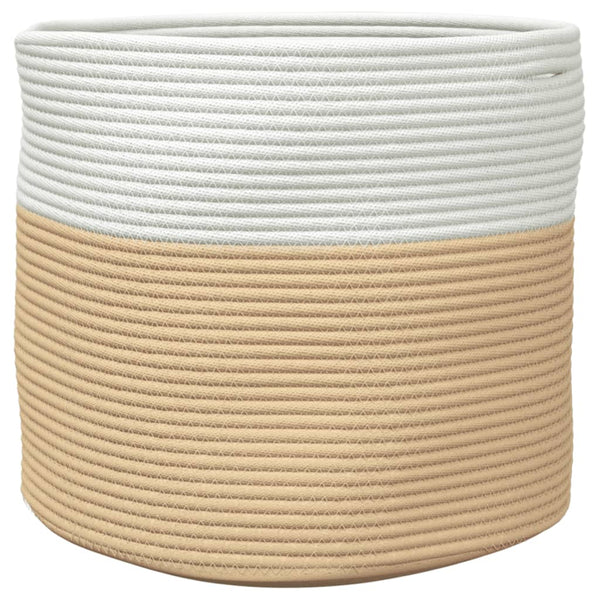 Beige/Weißer Aufbewahrungskorb, Ø40 cm