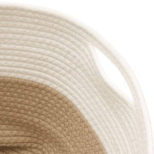 Beige/Weißer Aufbewahrungskorb, Ø40 cm