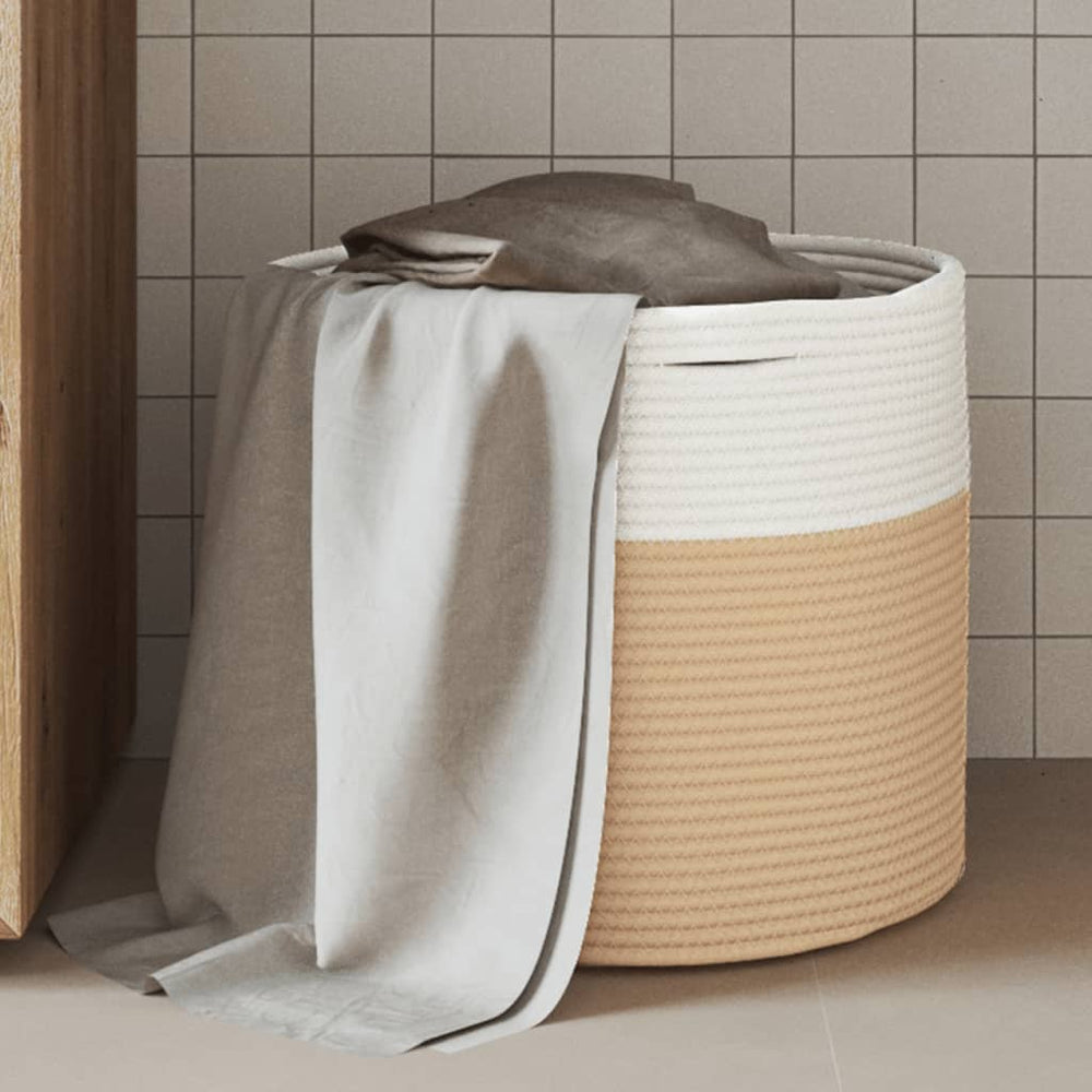 Beige/Weißer Aufbewahrungskorb, Ø40 cm