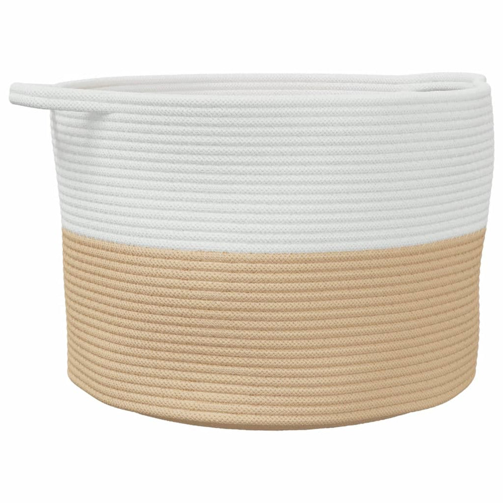 Beige Wäschekorb Baumwolle Ø55x36 cm