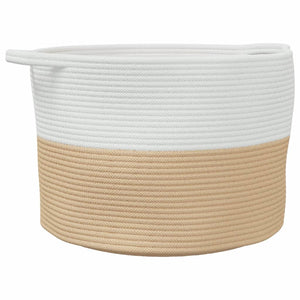 Beige Wäschekorb Baumwolle Ø55x36 cm