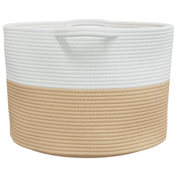 Beige Wäschekorb Baumwolle Ø55x36 cm