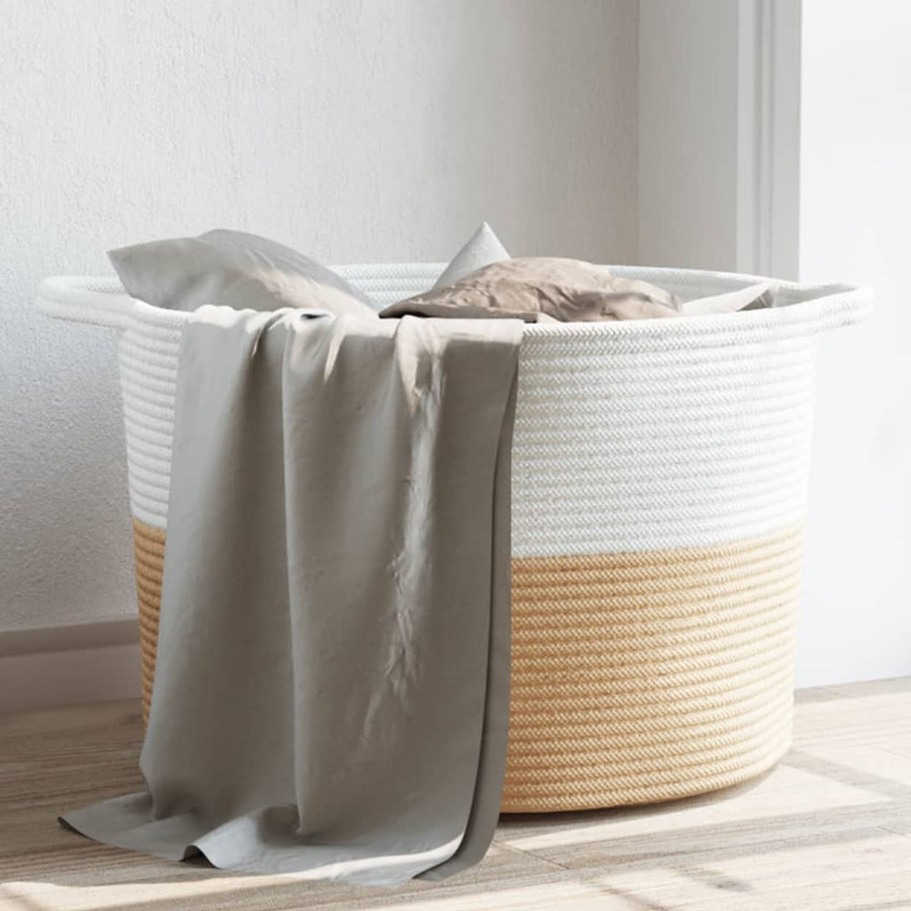 Beige Wäschekorb Baumwolle Ø55x36 cm