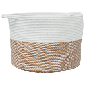 Baumwoll-Wäschekorb, Braun/Weiß, Ø55cm