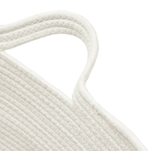 Beige/Weißer Wäschekorb Baumwolle Ø60x36 cm