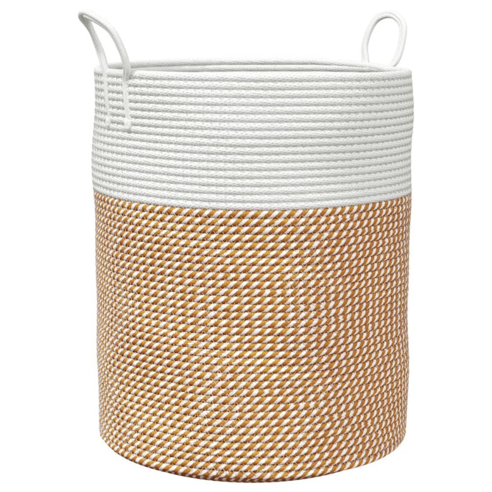 Baumwoll-Aufbewahrungskorb Braun/Weiß Ø38x46cm