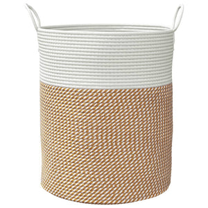 Baumwoll-Aufbewahrungskorb Braun/Weiß Ø38x46cm