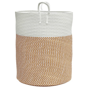 Baumwoll-Aufbewahrungskorb Braun/Weiß Ø38x46cm
