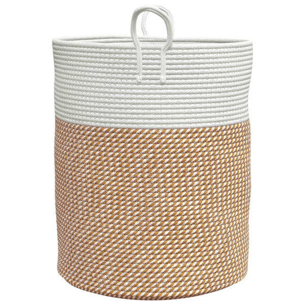 Baumwoll-Aufbewahrungskorb Braun/Weiß Ø38x46cm