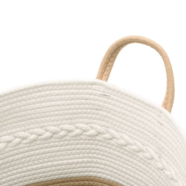 vidaXL Panier de rangement beige et blanc Ø43x38 cm coton