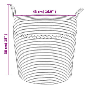 vidaXL Panier de rangement beige et blanc Ø43x38 cm coton