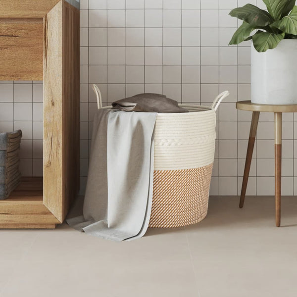 Braun-Weißer Aufbewahrungskorb Ø43 cm