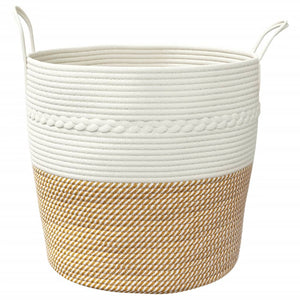 Braun-Weißer Aufbewahrungskorb Ø43 cm